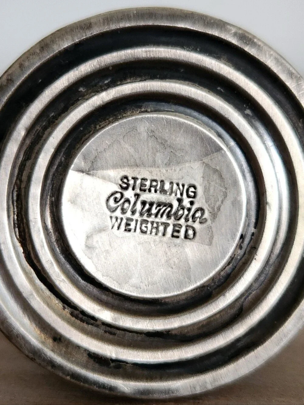 Vintage Columbia Weighted Sterling Silver Salt Pepper Shakers Pair 3.5 Inch